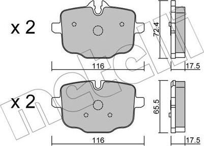 Metelli 22-0921-0 - Тормозные колодки, дисковые, комплект autospares.lv