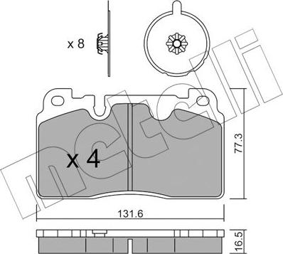 Metelli 22-0979-0-141 - Тормозные колодки, дисковые, комплект autospares.lv