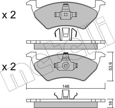 Metelli 22-0978-0 - Тормозные колодки, дисковые, комплект autospares.lv