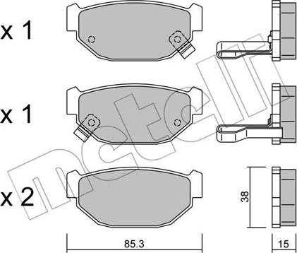 Metelli 22-0499-0 - Тормозные колодки, дисковые, комплект autospares.lv