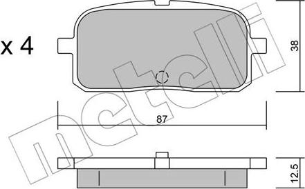 Metelli 22-0445-0 - Тормозные колодки, дисковые, комплект autospares.lv