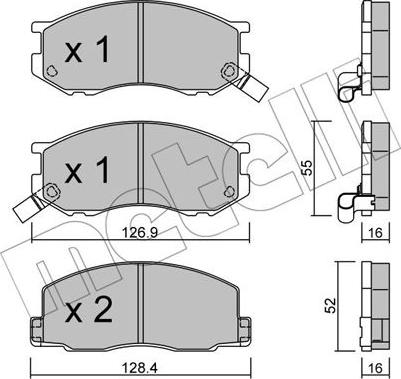 Metelli 22-0455-0 - Тормозные колодки, дисковые, комплект autospares.lv