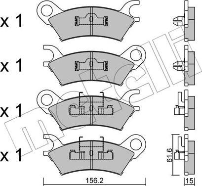 Metelli 22-0469-0 - Тормозные колодки, дисковые, комплект autospares.lv