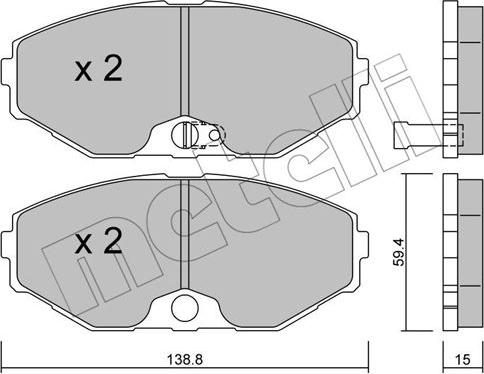 Metelli 22-0405-0 - Тормозные колодки, дисковые, комплект autospares.lv