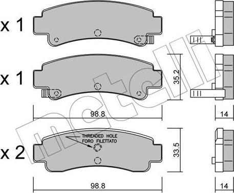 Metelli 22-0402-0 - Тормозные колодки, дисковые, комплект autospares.lv