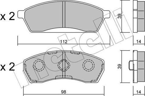 Metelli 22-0410-0 - Тормозные колодки, дисковые, комплект autospares.lv