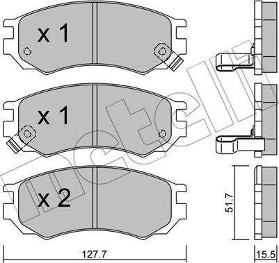 Metelli 22-0488-0 - Тормозные колодки, дисковые, комплект autospares.lv