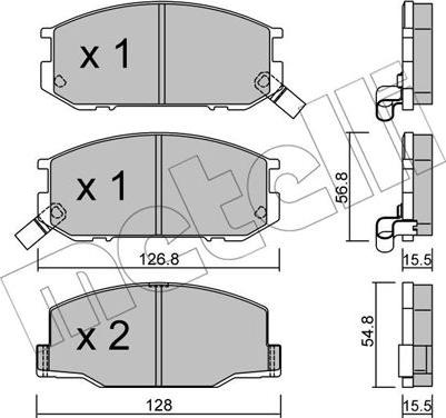 Metelli 22-0425-0 - Тормозные колодки, дисковые, комплект autospares.lv