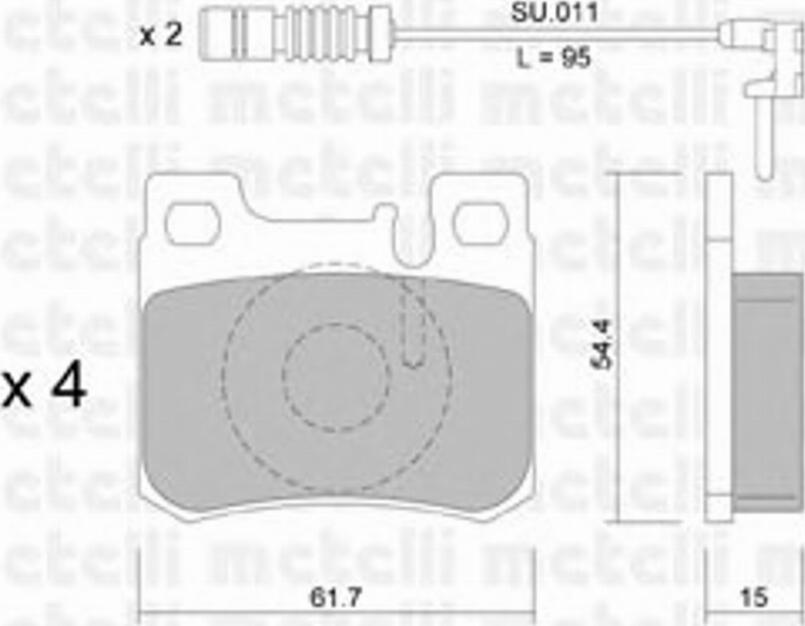 Metelli 22-0566-0K - Тормозные колодки, дисковые, комплект autospares.lv