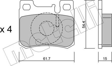 Metelli 22-0566-0 - Тормозные колодки, дисковые, комплект autospares.lv