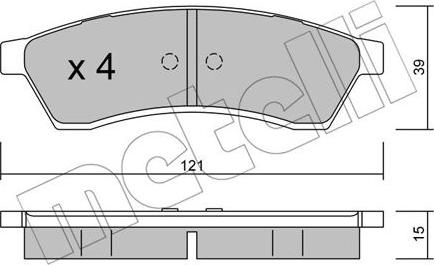 Metelli 22-0510-0 - Тормозные колодки, дисковые, комплект autospares.lv