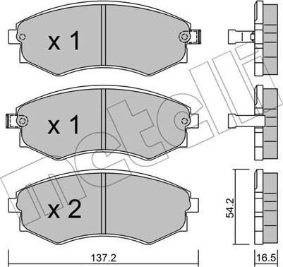 Metelli 22-0518-0 - Тормозные колодки, дисковые, комплект autospares.lv