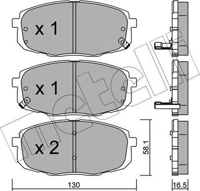 Metelli 22-0513-0 - Тормозные колодки, дисковые, комплект autospares.lv