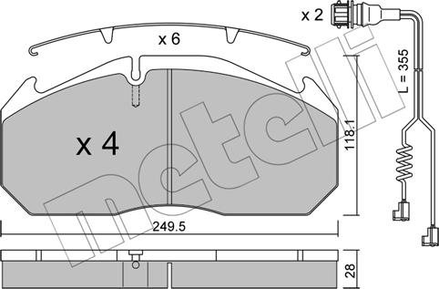 Metelli 22-0586-4K - Тормозные колодки, дисковые, комплект autospares.lv