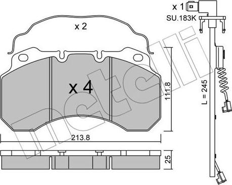 Metelli 22-0588-0K - Тормозные колодки, дисковые, комплект autospares.lv