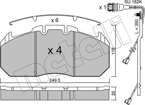 Metelli 22-0587-0K - Тормозные колодки, дисковые, комплект autospares.lv