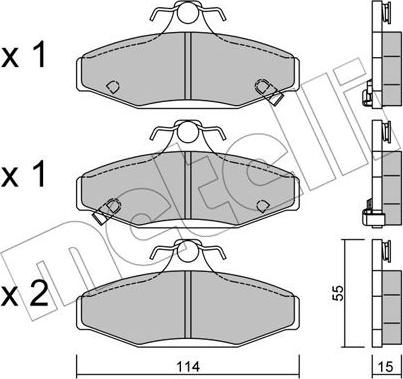 Metelli 22-0520-0 - Тормозные колодки, дисковые, комплект autospares.lv