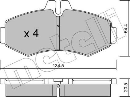 Metelli 22-0573-0 - Тормозные колодки, дисковые, комплект autospares.lv