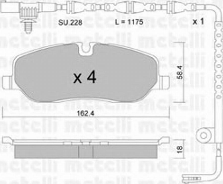 Metelli 2206930K - Тормозные колодки, дисковые, комплект autospares.lv