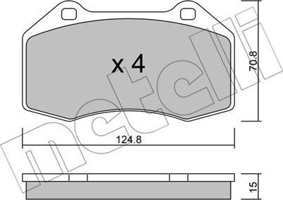 Metelli 22-0651-0 - Тормозные колодки, дисковые, комплект autospares.lv