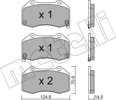 Metelli 22-0651-3 - Тормозные колодки, дисковые, комплект autospares.lv