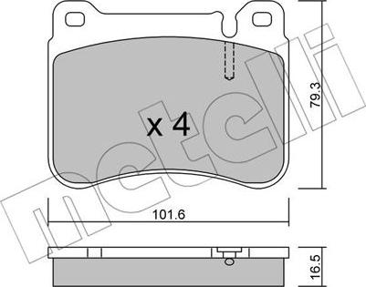 Metelli 22-0668-0 - Тормозные колодки, дисковые, комплект autospares.lv