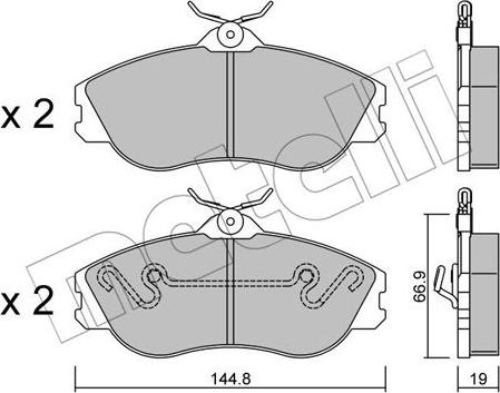 Metelli 22-0663-0 - Тормозные колодки, дисковые, комплект autospares.lv