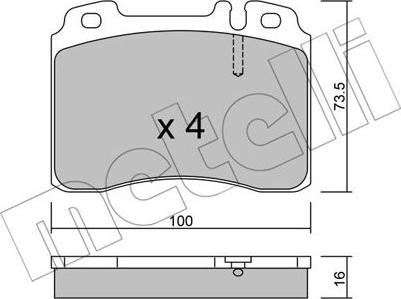 Metelli 22-0667-1 - Тормозные колодки, дисковые, комплект autospares.lv