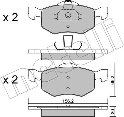 Metelli 22-0609-0 - Тормозные колодки, дисковые, комплект autospares.lv