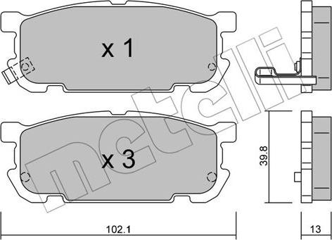 Metelli 22-0608-0 - Тормозные колодки, дисковые, комплект autospares.lv