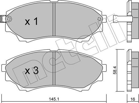 Metelli 22-0610-0 - Тормозные колодки, дисковые, комплект autospares.lv