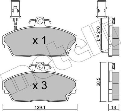 Metelli 22-0689-0 - Тормозные колодки, дисковые, комплект autospares.lv