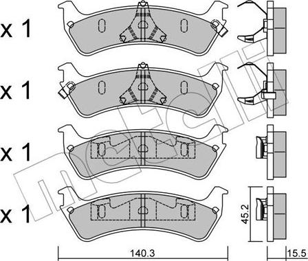 Metelli 22-0684-0 - Тормозные колодки, дисковые, комплект autospares.lv