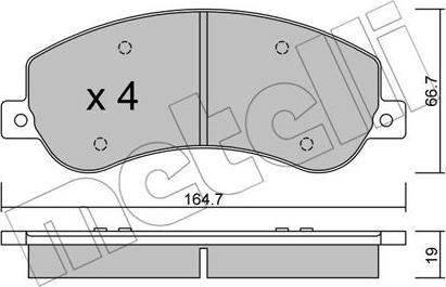 Metelli 22-0680-1 - Тормозные колодки, дисковые, комплект autospares.lv