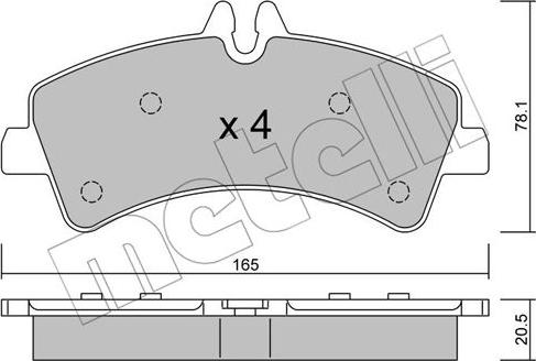 Metelli 22-0674-0 - Тормозные колодки, дисковые, комплект autospares.lv