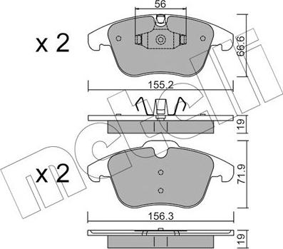 Metelli 22-0675-4 - Тормозные колодки, дисковые, комплект autospares.lv