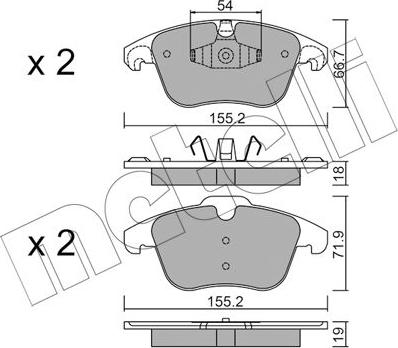 Metelli 22-0675-7 - Тормозные колодки, дисковые, комплект autospares.lv