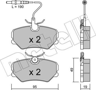 Metelli 22-0099-0 - Тормозные колодки, дисковые, комплект autospares.lv