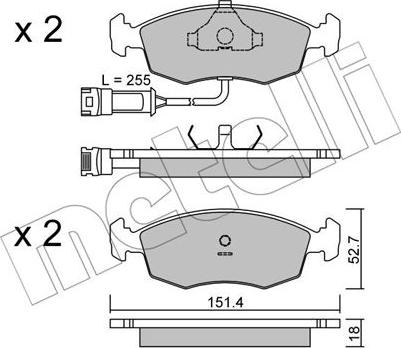 Metelli 22-0094-0 - Тормозные колодки, дисковые, комплект autospares.lv