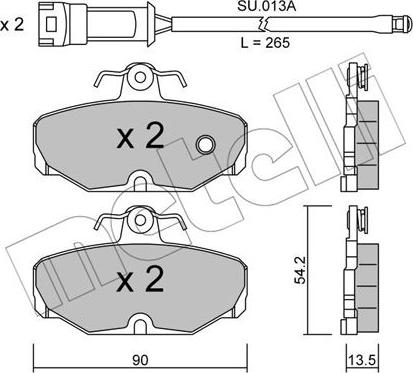 Metelli 22-0095-0K - Тормозные колодки, дисковые, комплект autospares.lv