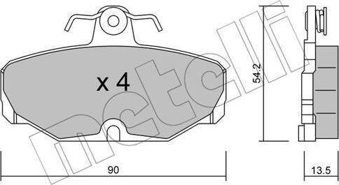 Metelli 22-0095-2 - Тормозные колодки, дисковые, комплект autospares.lv