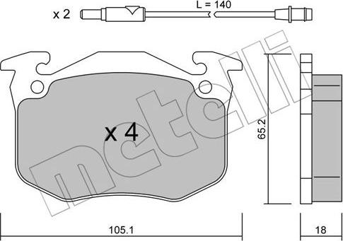 Metelli 22-0090-0 - Тормозные колодки, дисковые, комплект autospares.lv