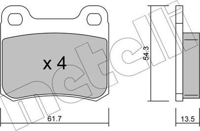 Metelli 22-0092-0 - Тормозные колодки, дисковые, комплект autospares.lv