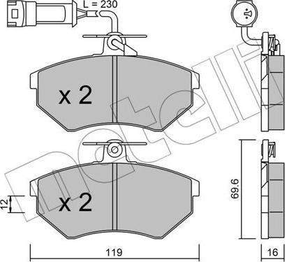 Metelli 22-0050-4 - Тормозные колодки, дисковые, комплект autospares.lv