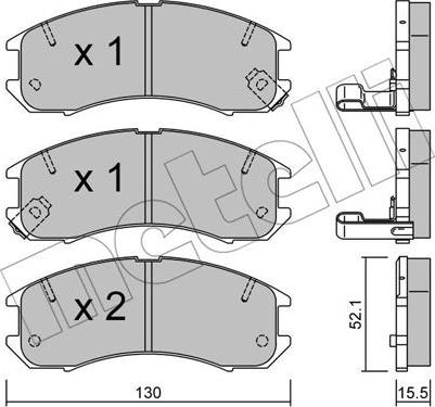 Metelli 22-0068-0 - Тормозные колодки, дисковые, комплект autospares.lv