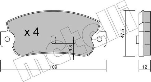 Metelli 22-0063-0 - Тормозные колодки, дисковые, комплект autospares.lv