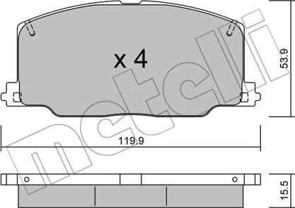 Metelli 22-0067-0 - Тормозные колодки, дисковые, комплект autospares.lv