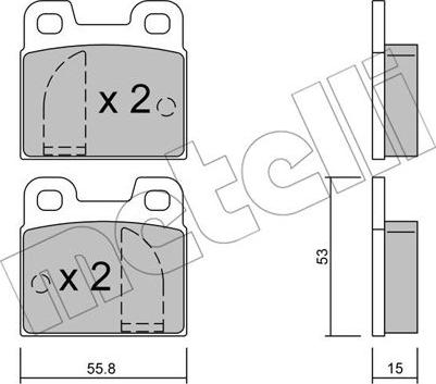 Metelli 22-0009-0 - Тормозные колодки, дисковые, комплект autospares.lv