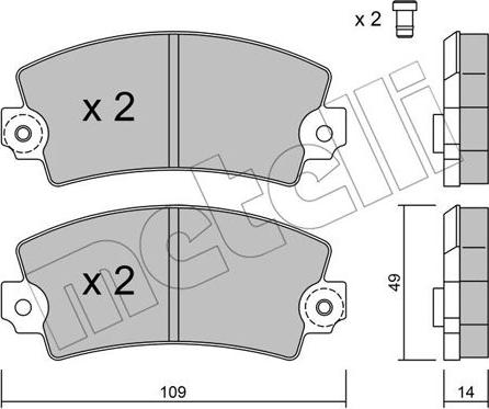 Metelli 22-0005-5 - Тормозные колодки, дисковые, комплект autospares.lv