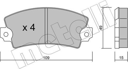 Metelli 22-0005-2 - Тормозные колодки, дисковые, комплект autospares.lv